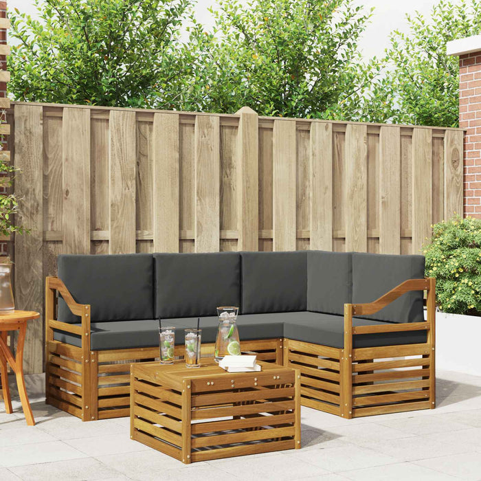 Seturi de mobilier 5 pcs Natural și Antracit Lemn compozit - WALTI WALTI