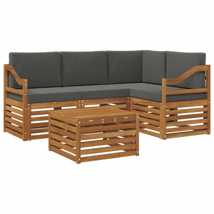 Seturi de mobilier 5 pcs Natural și Antracit Lemn compozit - WALTI WALTI