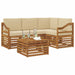 Seturi de mobilier cu pernă 5 pcs Natural și Bej Lemn compozit - WALTI WALTI