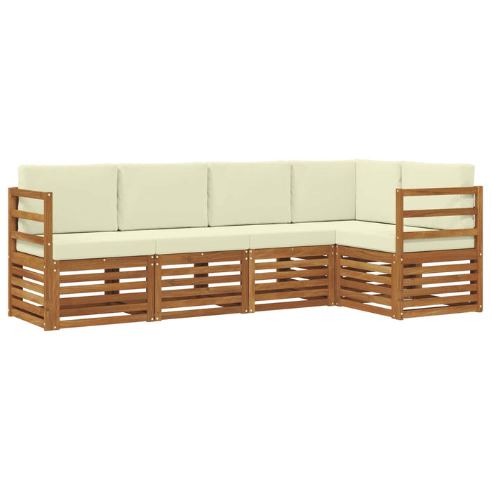 Seturi de canapele 5 pcs Natural și Crem Lemn Solid de Acacia - WALTI WALTI