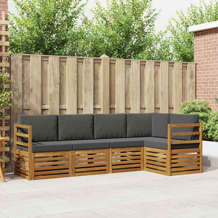 Seturi de canapele cu pernă 5 pcs Natural și Antracit - WALTI WALTI