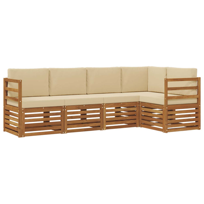 Seturi de canapele 5 pcs Natural și Bej Lemn Solid de Acacia - WALTI WALTI