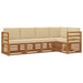 Seturi de canapele 5 pcs Natural și Bej Lemn Solid de Acacia - WALTI WALTI