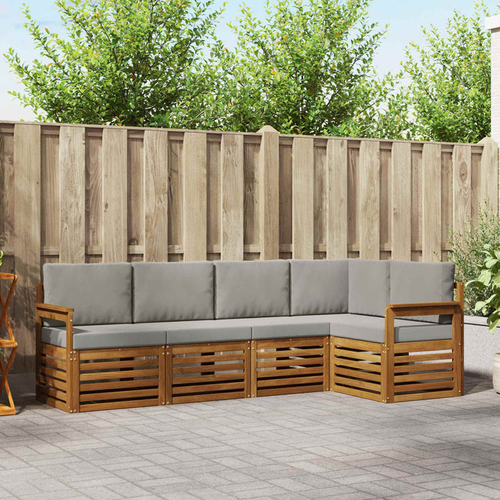 Seturi de canapele cu pernă 5 pcs Gri natural și deschis - WALTI WALTI