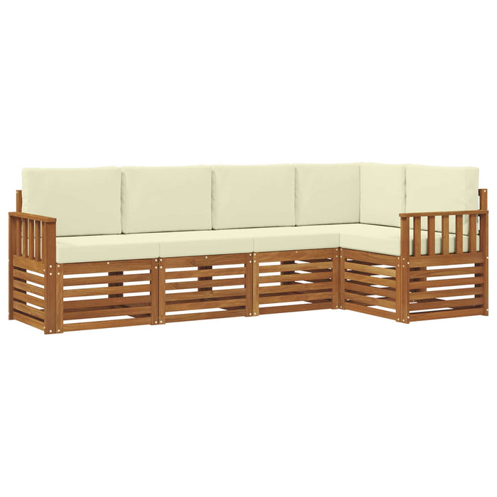Seturi de canapele 5 pcs Natural și Crem Lemn Solid de Acacia - WALTI WALTI