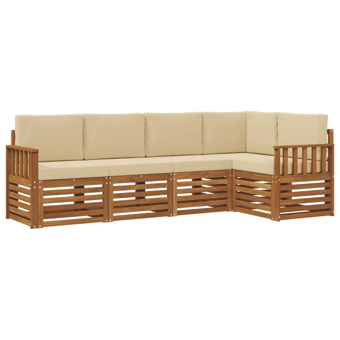 Seturi de canapele 5 pcs Natural și Bej Lemn Solid de Acacia - WALTI WALTI