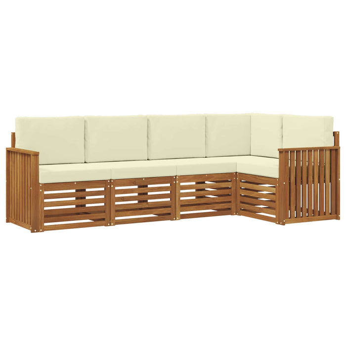 Seturi de canapele 5 pcs Natural și Crem Lemn Solid de Acacia - WALTI WALTI