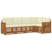 Seturi de canapele 5 pcs Natural și Crem Lemn Solid de Acacia - WALTI WALTI