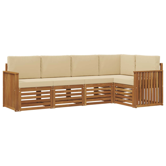Seturi de canapele 5 pcs Natural și Bej Lemn Solid de Acacia - WALTI WALTI