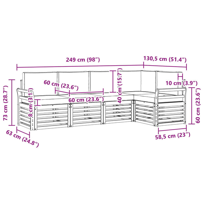 Seturi de canapele cu pernă 5 pcs Gri natural și deschis - WALTI WALTI