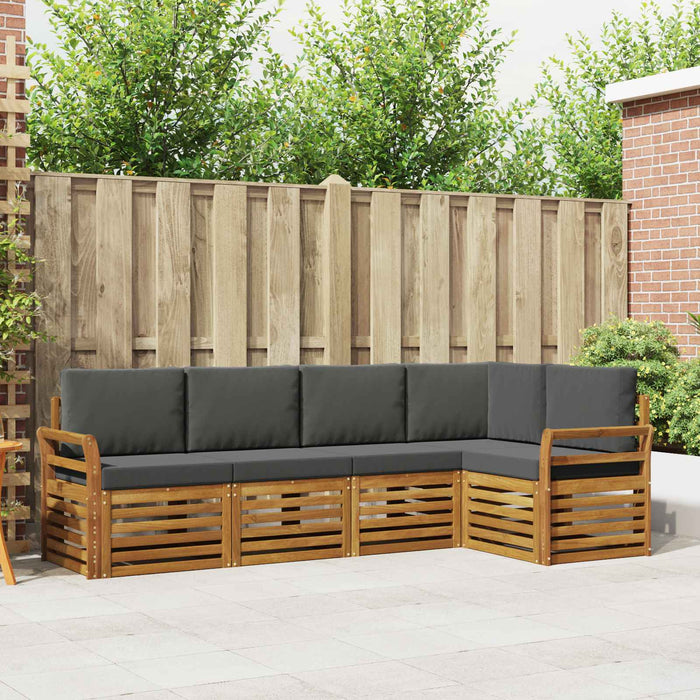 Seturi de canapele cu pernă 5 pcs Natural și Antracit - WALTI WALTI