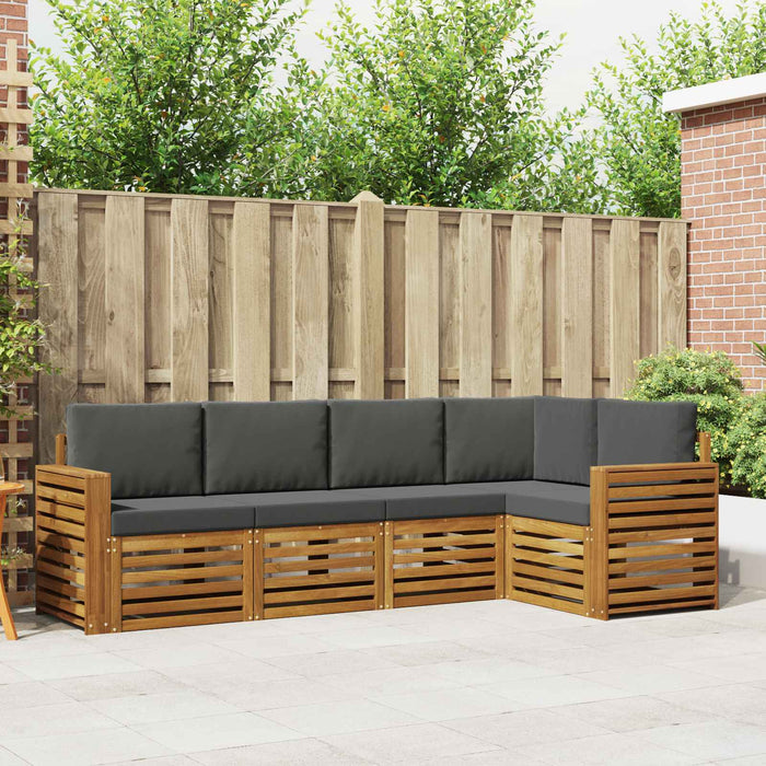 Seturi de canapele cu pernă 5 pcs Natural și Antracit - WALTI WALTI