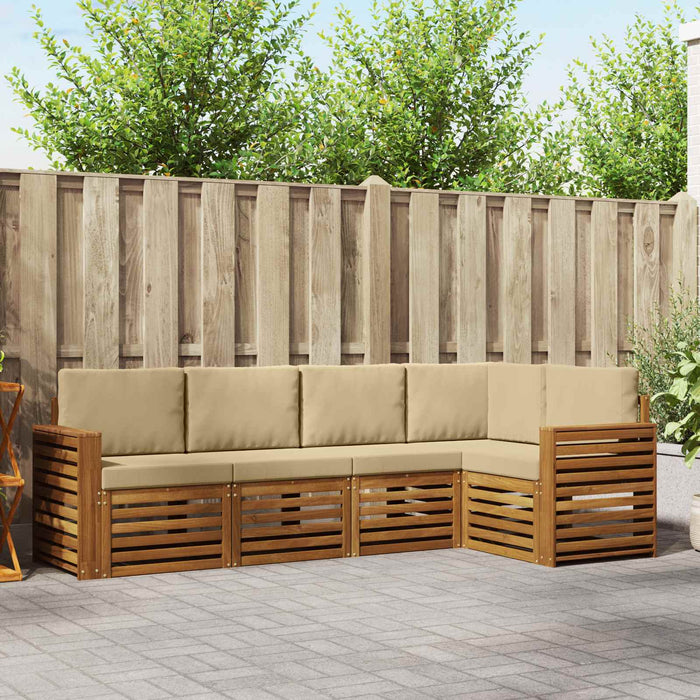 Seturi de canapele 5 pcs Natural și Bej Lemn Solid de Acacia - WALTI WALTI
