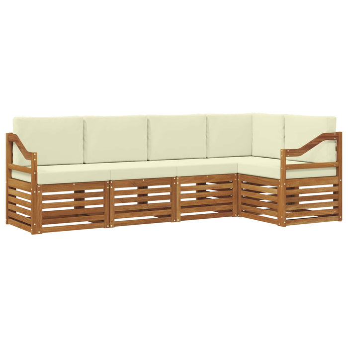 Seturi de canapele 5 pcs Natural și Crem Lemn Solid de Acacia - WALTI WALTI