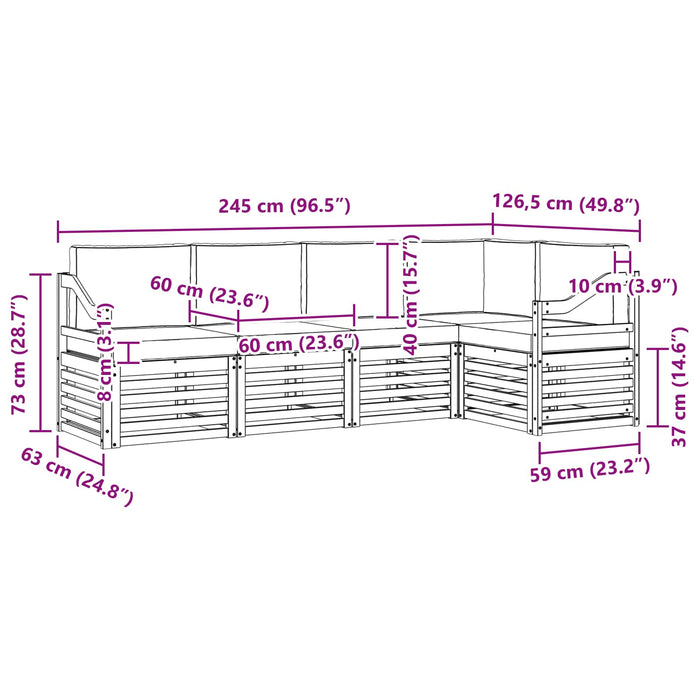 Seturi de canapele cu pernă 5 pcs Natural și Antracit - WALTI WALTI