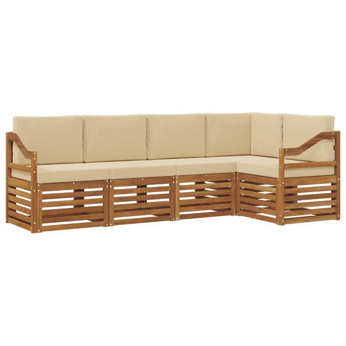 Seturi de canapele 5 pcs Natural și Bej Lemn Solid de Acacia - WALTI WALTI