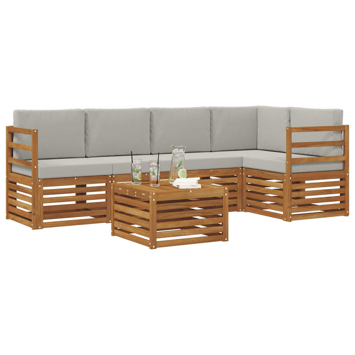 Seturi de canapele cu pernă 6 pcs Gri natural și deschis - WALTI WALTI