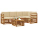 Seturi de canapele 6 pcs Natural și Bej Lemn Solid de Acacia - WALTI WALTI