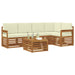 Seturi de canapele 6 pcs Natural și Crem Lemn Solid de Acacia - WALTI WALTI