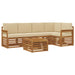 Seturi de canapele 6 pcs Natural și Bej Lemn Solid de Acacia - WALTI WALTI