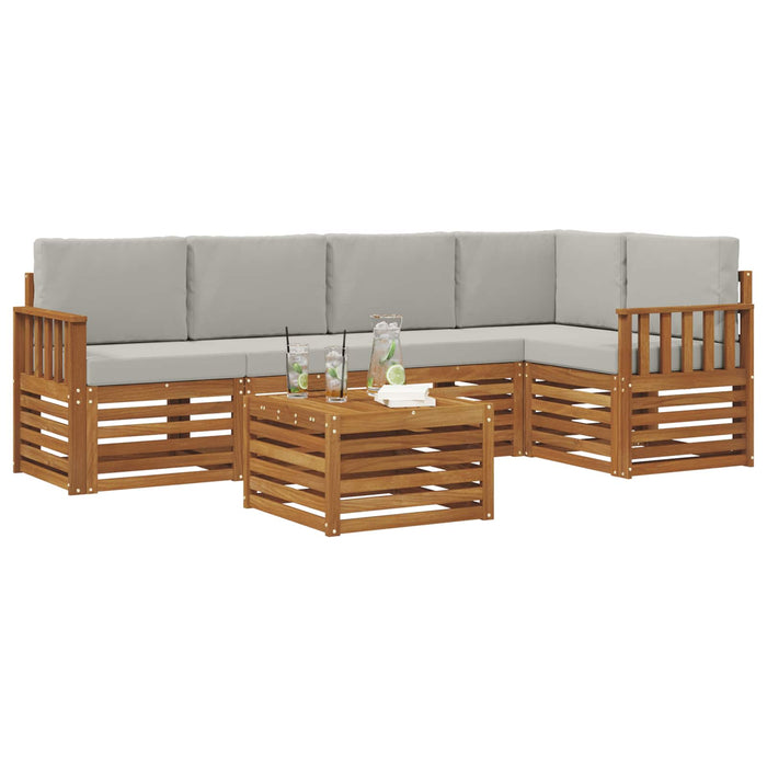 Seturi de canapele cu pernă 6 pcs Gri natural și deschis - WALTI WALTI