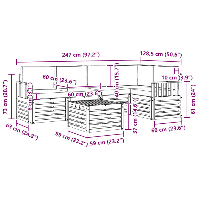 Seturi de canapele cu pernă 6 pcs Gri natural și deschis - WALTI WALTI
