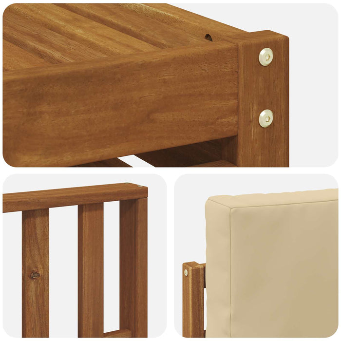 Seturi de canapele 6 pcs Natural și Bej Lemn Solid de Acacia - WALTI WALTI