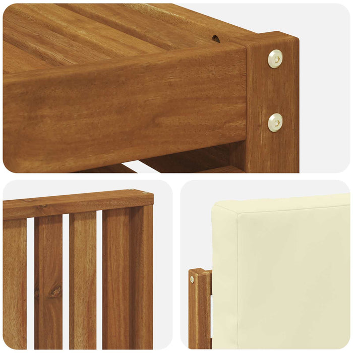 Seturi de canapele 6 pcs Natural și Crem Lemn Solid de Acacia - WALTI WALTI