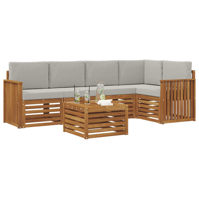 Seturi de canapele cu pernă 6 pcs Gri natural și deschis - WALTI WALTI
