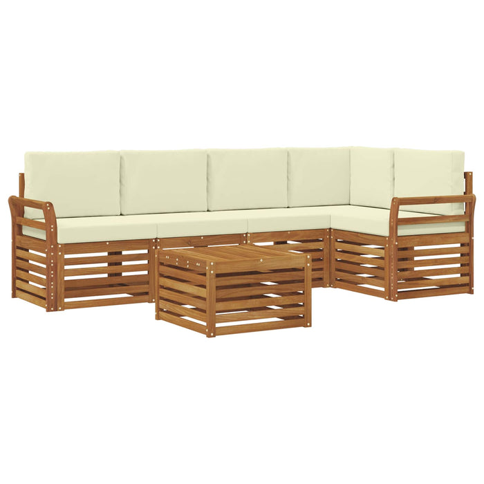 Seturi de canapele 6 pcs Natural și Crem Lemn Solid de Acacia - WALTI WALTI