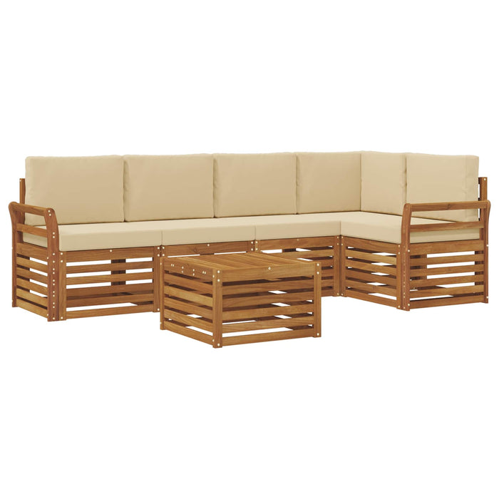 Seturi de canapele 6 pcs Natural și Bej Lemn Solid de Acacia - WALTI WALTI