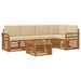 Seturi de canapele 6 pcs Natural și Bej Lemn Solid de Acacia - WALTI WALTI