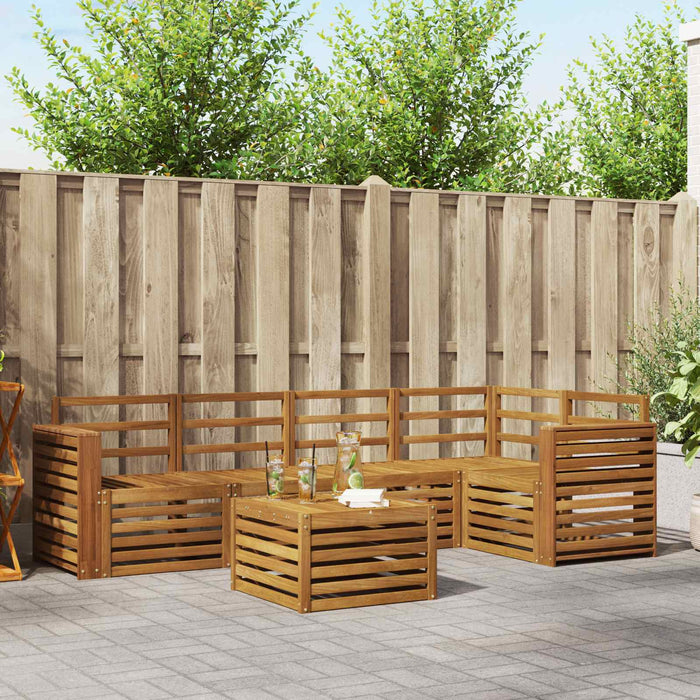 Seturi de canapele 6 pcs natural Lemn Solid de Acacia - WALTI WALTI