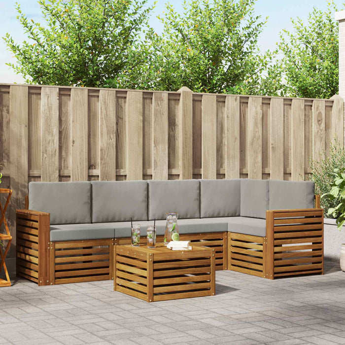 Seturi de canapele cu pernă 6 pcs Gri natural și deschis - WALTI WALTI