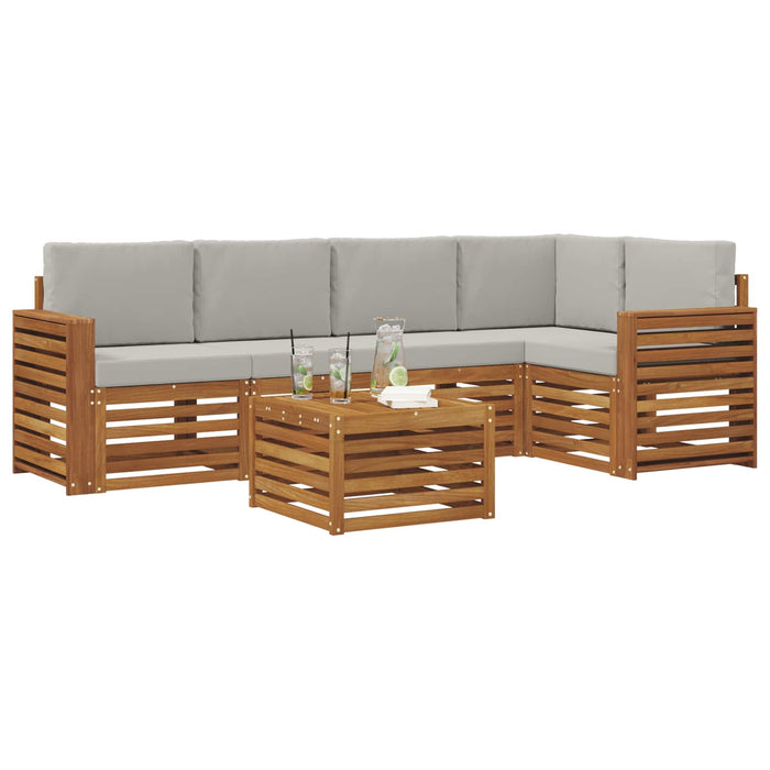 Seturi de canapele cu pernă 6 pcs Gri natural și deschis - WALTI WALTI