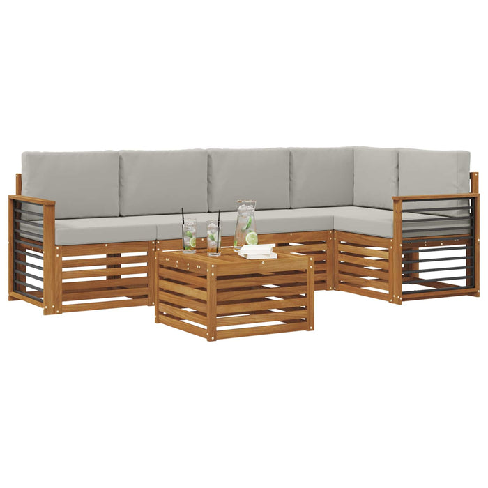 Seturi de canapele cu pernă 6 pcs Gri natural și deschis - WALTI WALTI