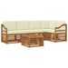 Seturi de canapele 6 pcs Natural și Crem Lemn Solid de Acacia - WALTI WALTI
