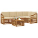 Seturi de canapele 6 pcs Natural și Bej Lemn Solid de Acacia - WALTI WALTI