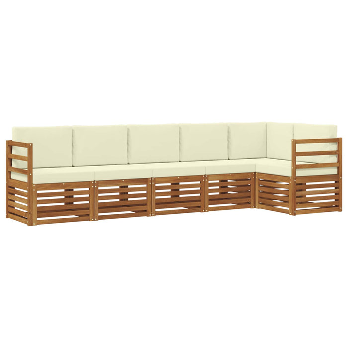 Seturi de canapele 6 pcs Natural și Crem Lemn Solid de Acacia - WALTI WALTI