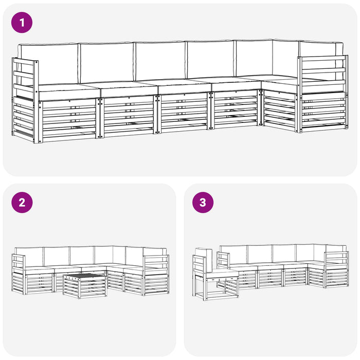 Seturi de canapele cu pernă 6 pcs Natural și Antracit - WALTI WALTI