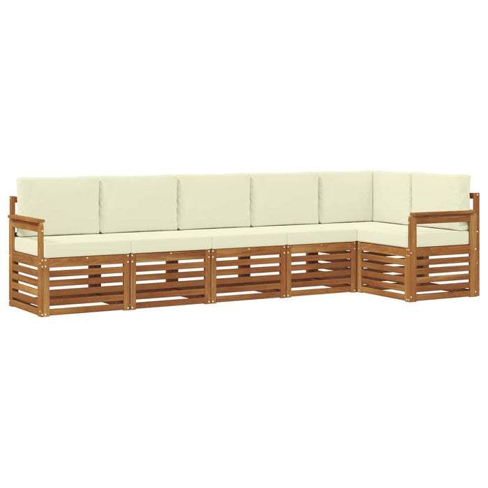 Seturi de canapele 6 pcs Natural și Crem Lemn Solid de Acacia - WALTI WALTI