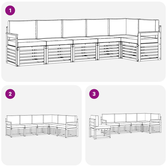 Seturi de canapele cu pernă 6 pcs Natural și Antracit - WALTI WALTI