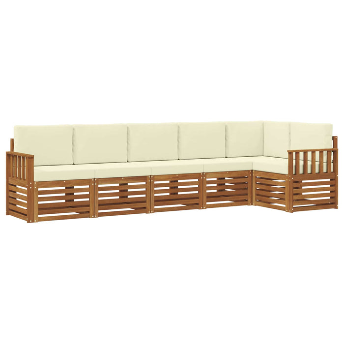 Seturi de canapele 6 pcs Natural și Crem Lemn Solid de Acacia - WALTI WALTI