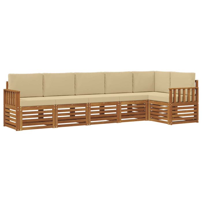Seturi de canapele 6 pcs Natural și Bej Lemn Solid de Acacia - WALTI WALTI