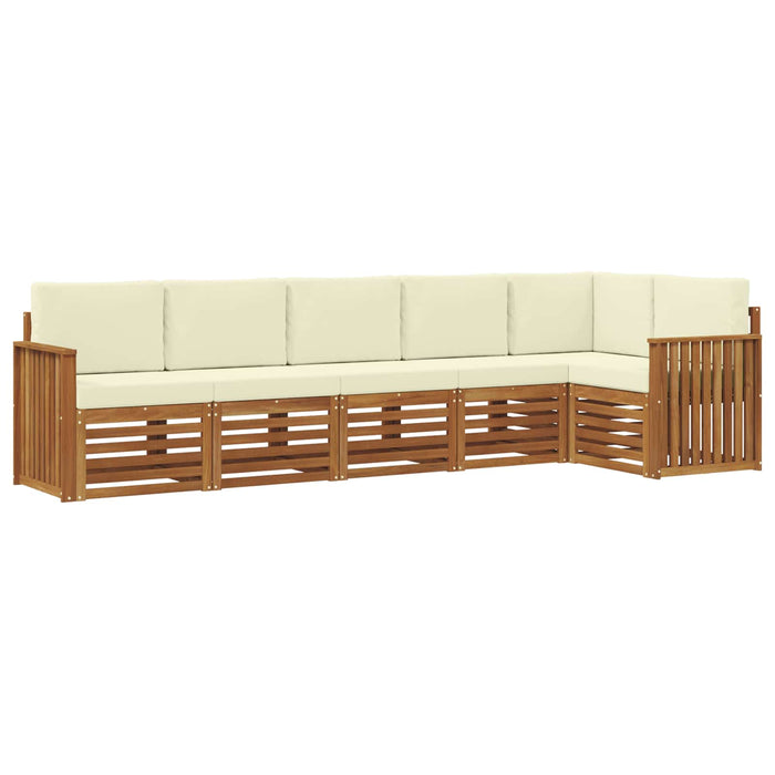 Seturi de canapele 6 pcs Natural și Crem Lemn Solid de Acacia - WALTI WALTI
