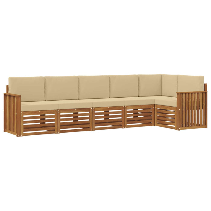 Seturi de canapele 6 pcs Natural și Bej Lemn Solid de Acacia - WALTI WALTI