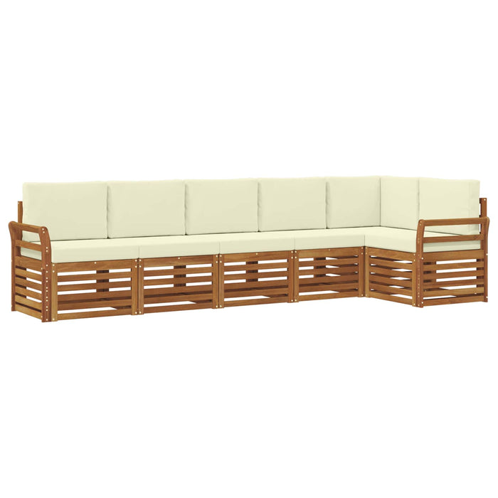 Seturi de canapele 6 pcs Natural și Crem Lemn Solid de Acacia - WALTI WALTI