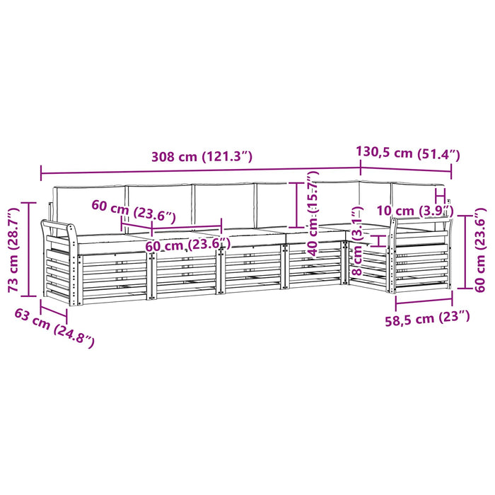 Seturi de canapele cu pernă 6 pcs Gri natural și deschis - WALTI WALTI