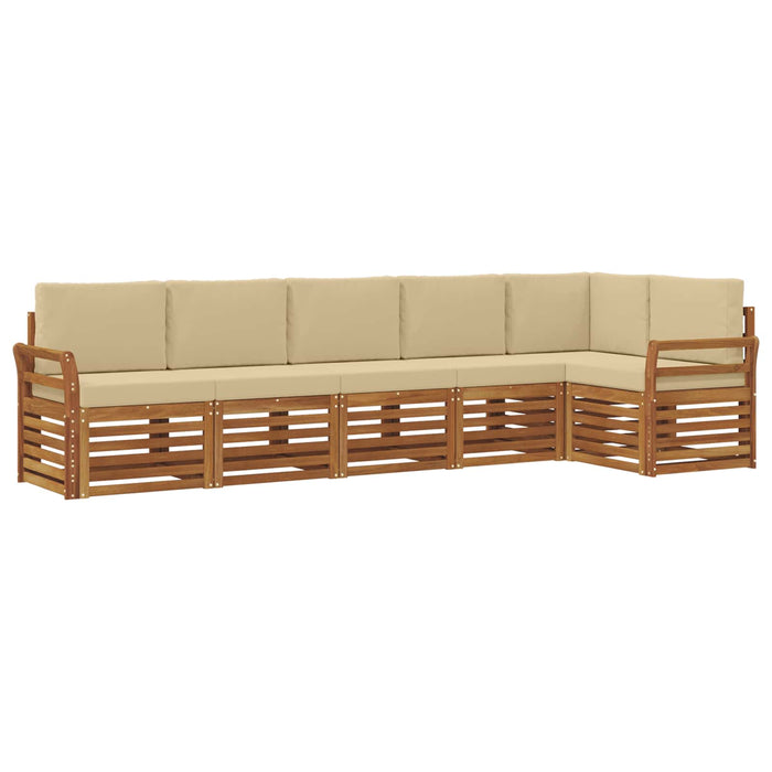 Seturi de canapele 6 pcs Natural și Bej Lemn Solid de Acacia - WALTI WALTI