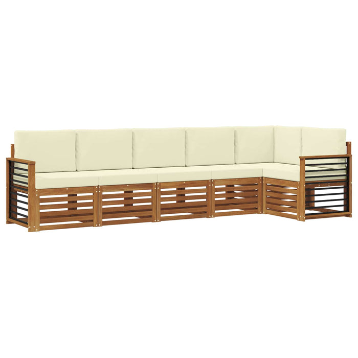 Seturi de canapele 6 pcs Natural și Crem Lemn Solid de Acacia - WALTI WALTI